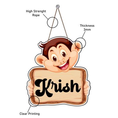 Personalized Monkey Cute Animal Wooden Wall Hanging Customized With Name Kids Room, Living Room, Home Decor Birthday Gift For Kids
